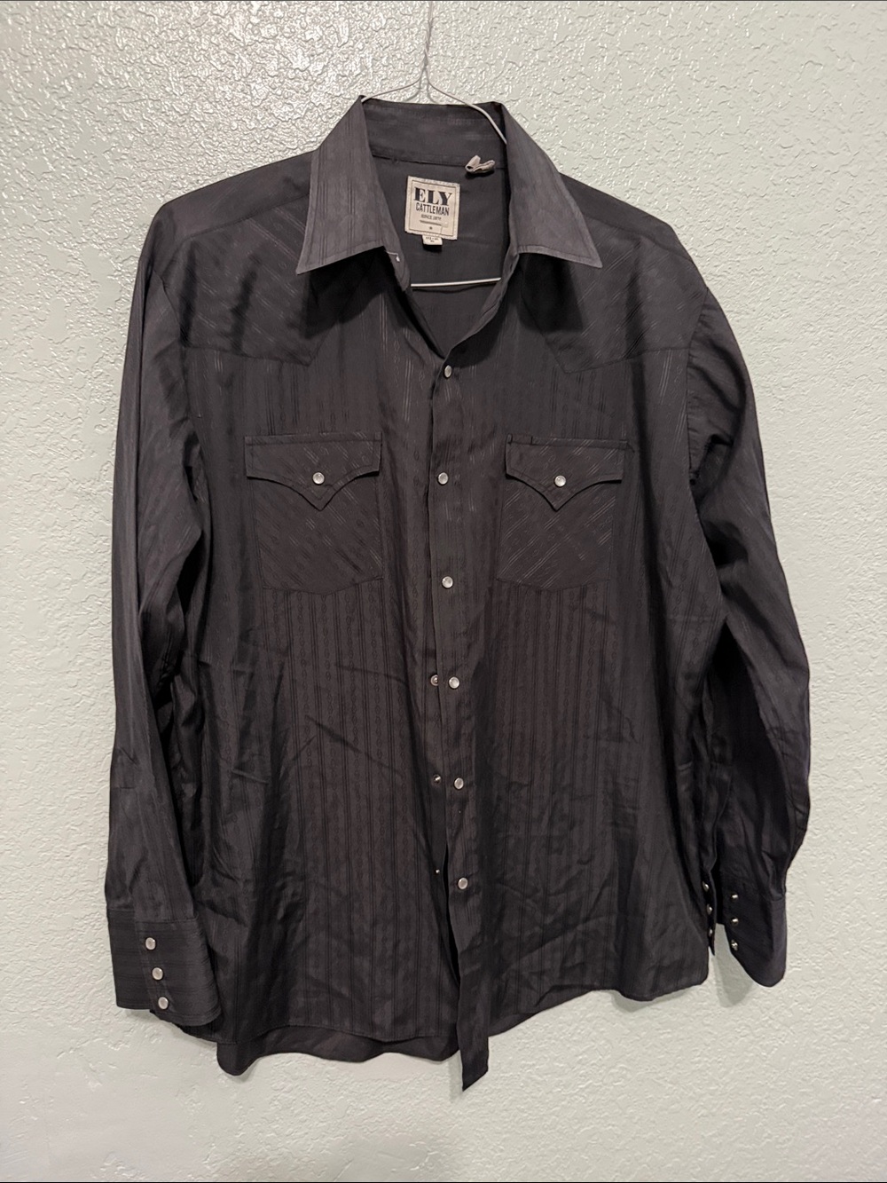 Ely Cattleman Black Men's Western-Style Button-Up Shirt Jacket